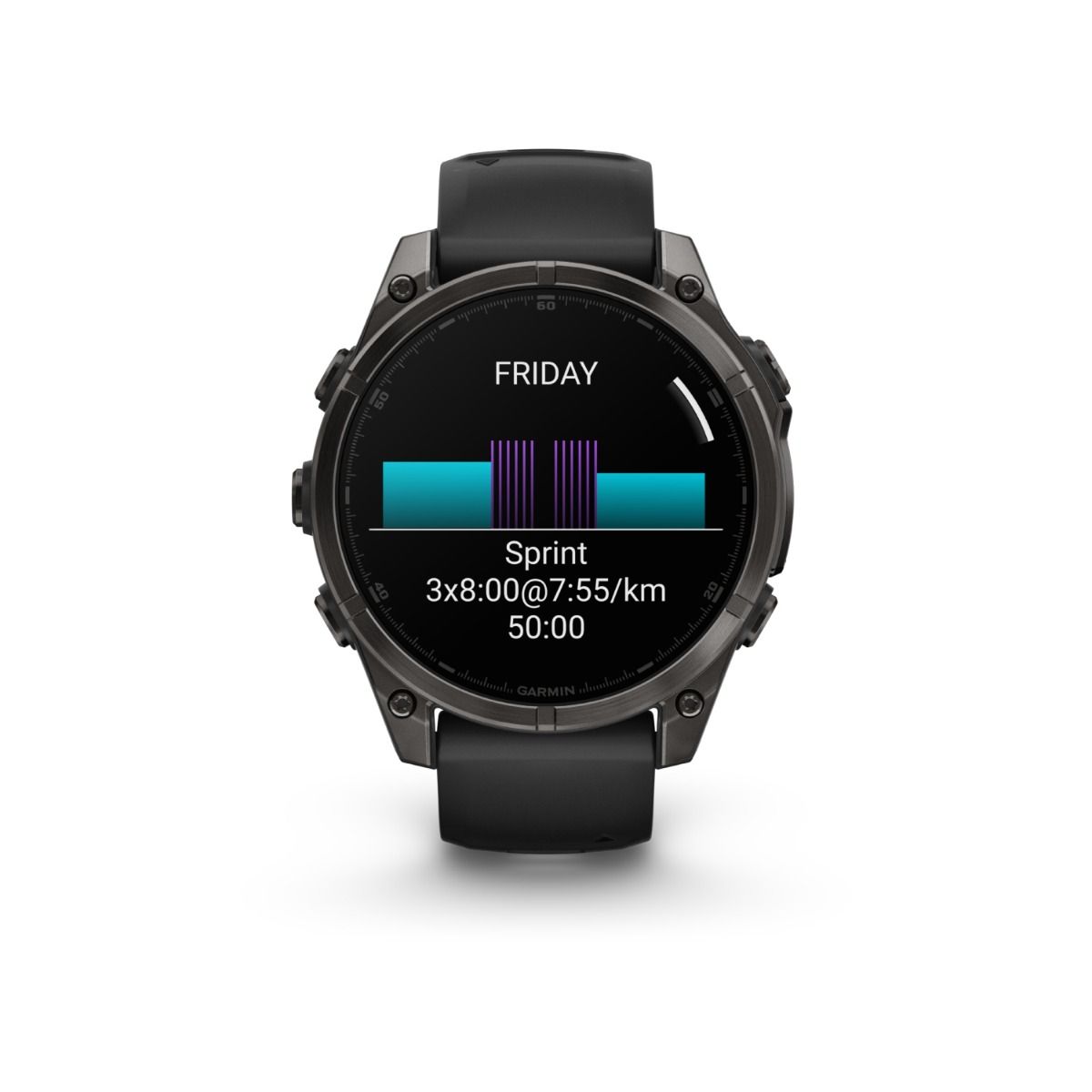 fēnix® 8 – 47 mm, AMOLED, Sapphire, Carbon Grey DLC-titanium med Svart/Pebble Grey silikonarmband – Garmin