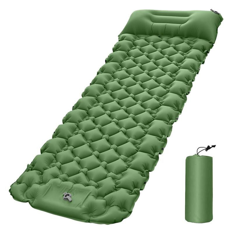 GLOBUZ - Självuppblåsande liggunderlag - 198 X 68 X 9 CM Grön