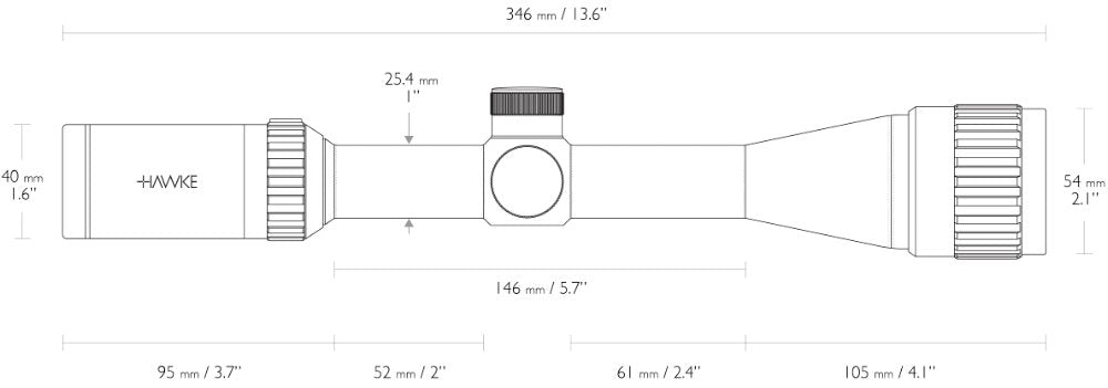 Vantage 4-12x40 AO Mil Dot - Hawke