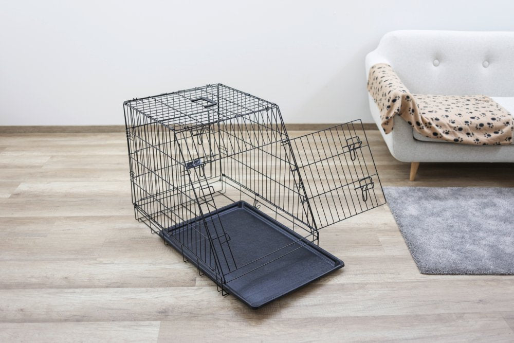 Hopfällbar hundbur i stål, sned - 63x48x57 cm – Kerbl