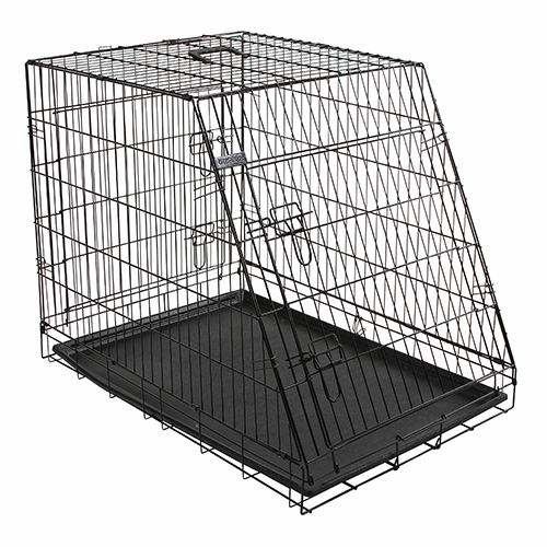 Hundbur i stål, hopfällbar, sned – 76x54x64cm – Kerbl