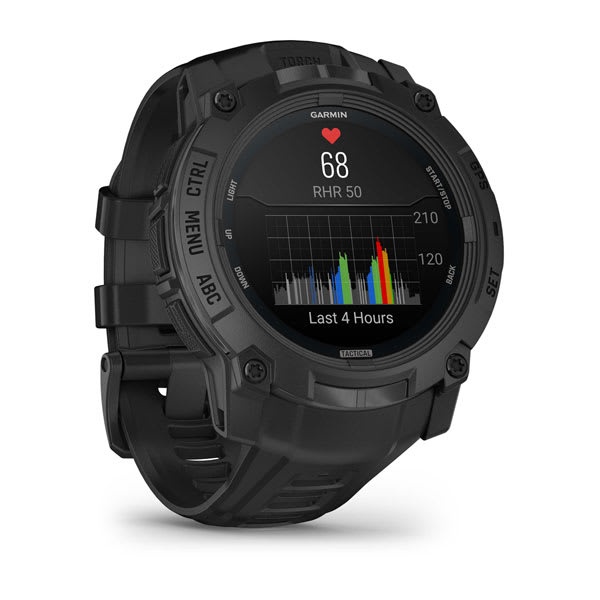 Instinct® 3 – 50 mm, AMOLED, Tactical Edition, Svart med Svart Rem – Garmin