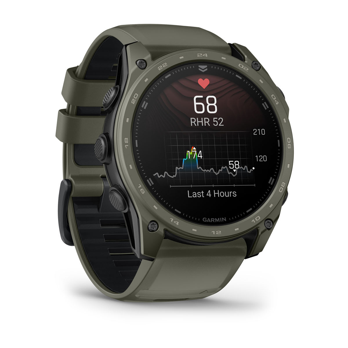 tactix® 8 – 51 mm, AMOLED, Cerakote®-beläggning, Inklusive Applied Ballistics Ultralight™ Solver och Olive Cerakote®-beläggning – Garmin