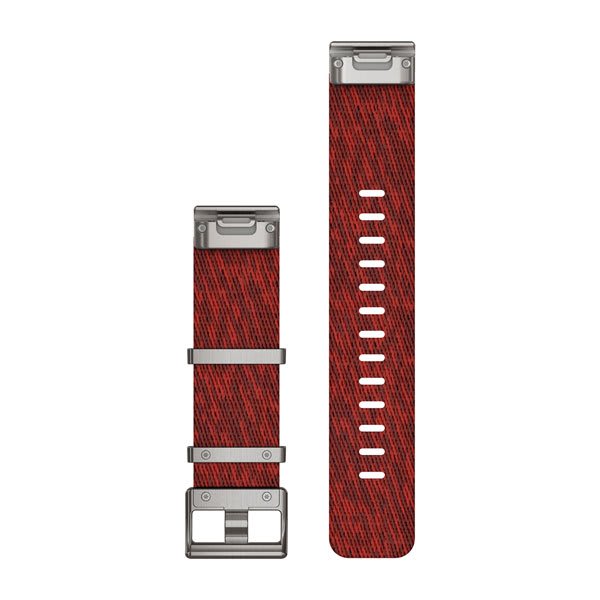 QuickFit® 22 klockarmband, Jacquardvävt Nylonarmband – Röd – Garmin