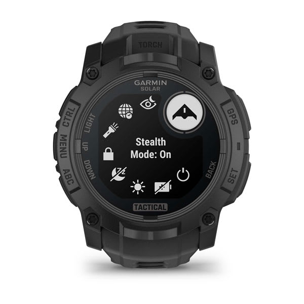 Instinct® 3 – 50 mm, Solar, Tactical Edition, Svart med Svart Rem – Garmin
