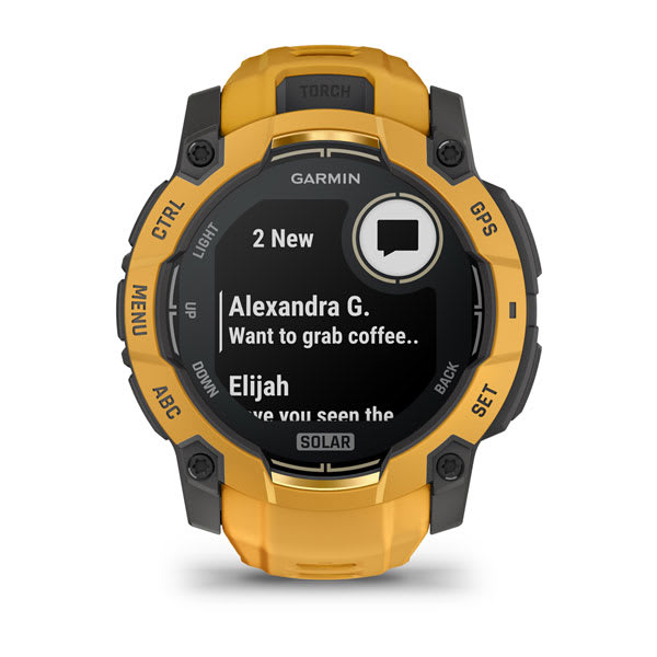 Instinct® 3 – 50 mm, Solar, Sunburst med Sunburst/Grey rem – Garmin