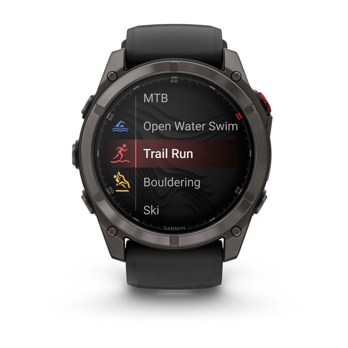 fēnix® 8 Pro – 51 mm, AMOLED, Sapphire, Carbon Grey DLC-titanium med Svart/Pebble Grey silikonarmband – Garmin