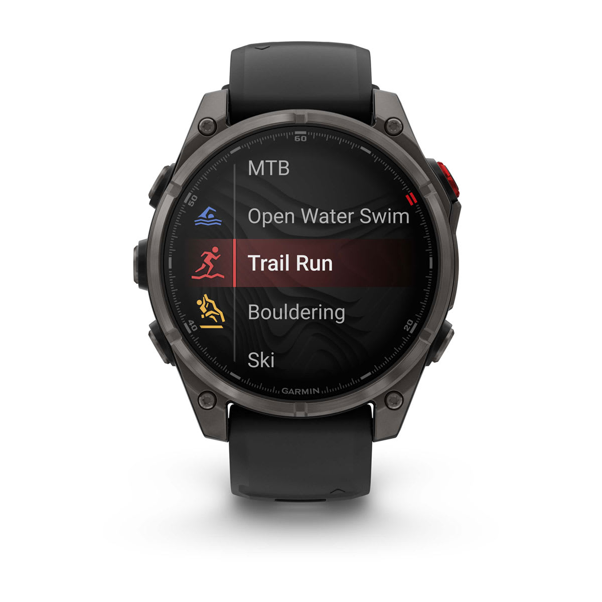 fēnix® 8 Pro – 47 mm, AMOLED, Sapphire, Carbon Grey DLC-titanium med Svart/Pebble Grey silikonarmband – Garmin
