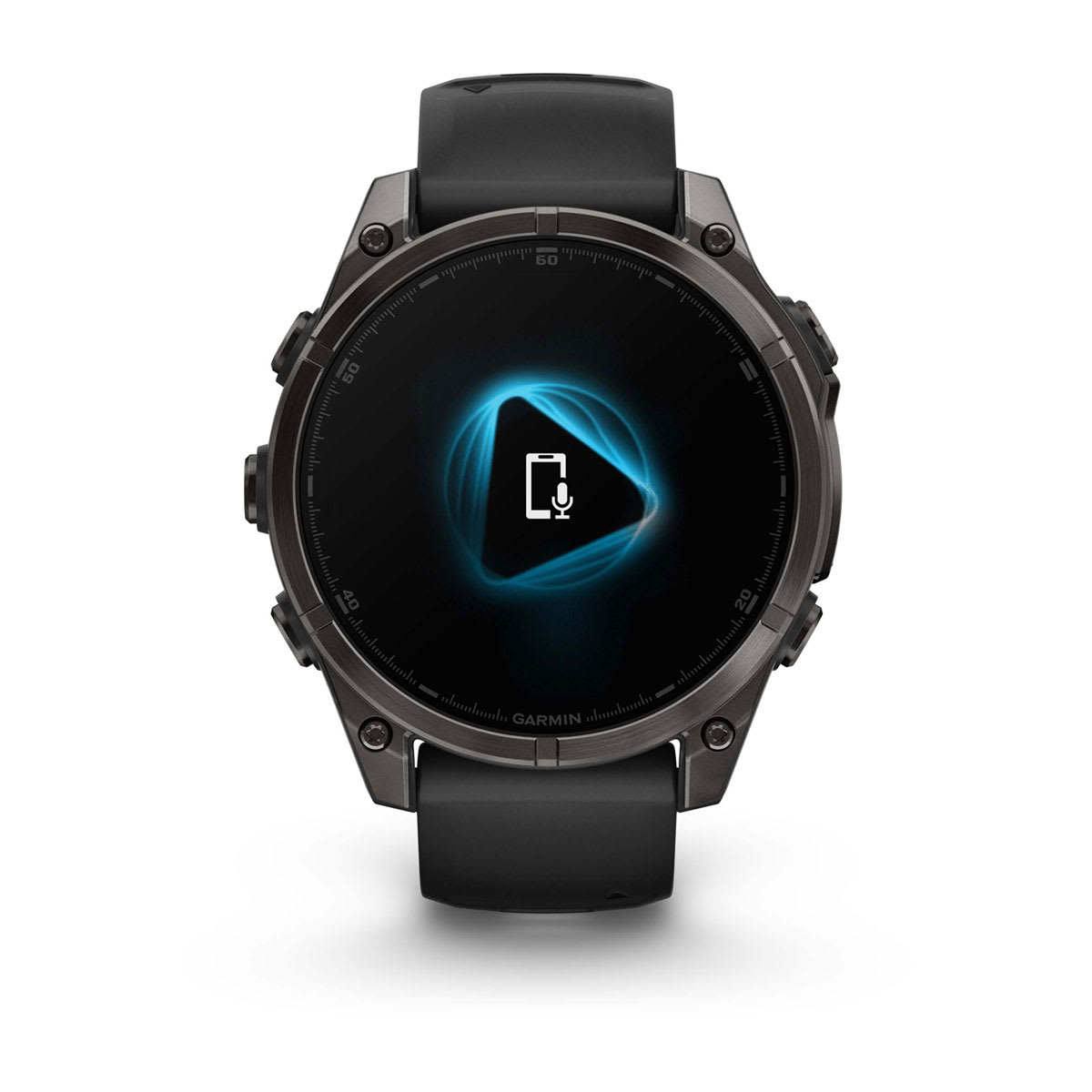 fēnix® 8 – 47 mm, AMOLED, Sapphire, Carbon Grey DLC-titanium med Svart/Pebble Grey silikonarmband – Garmin