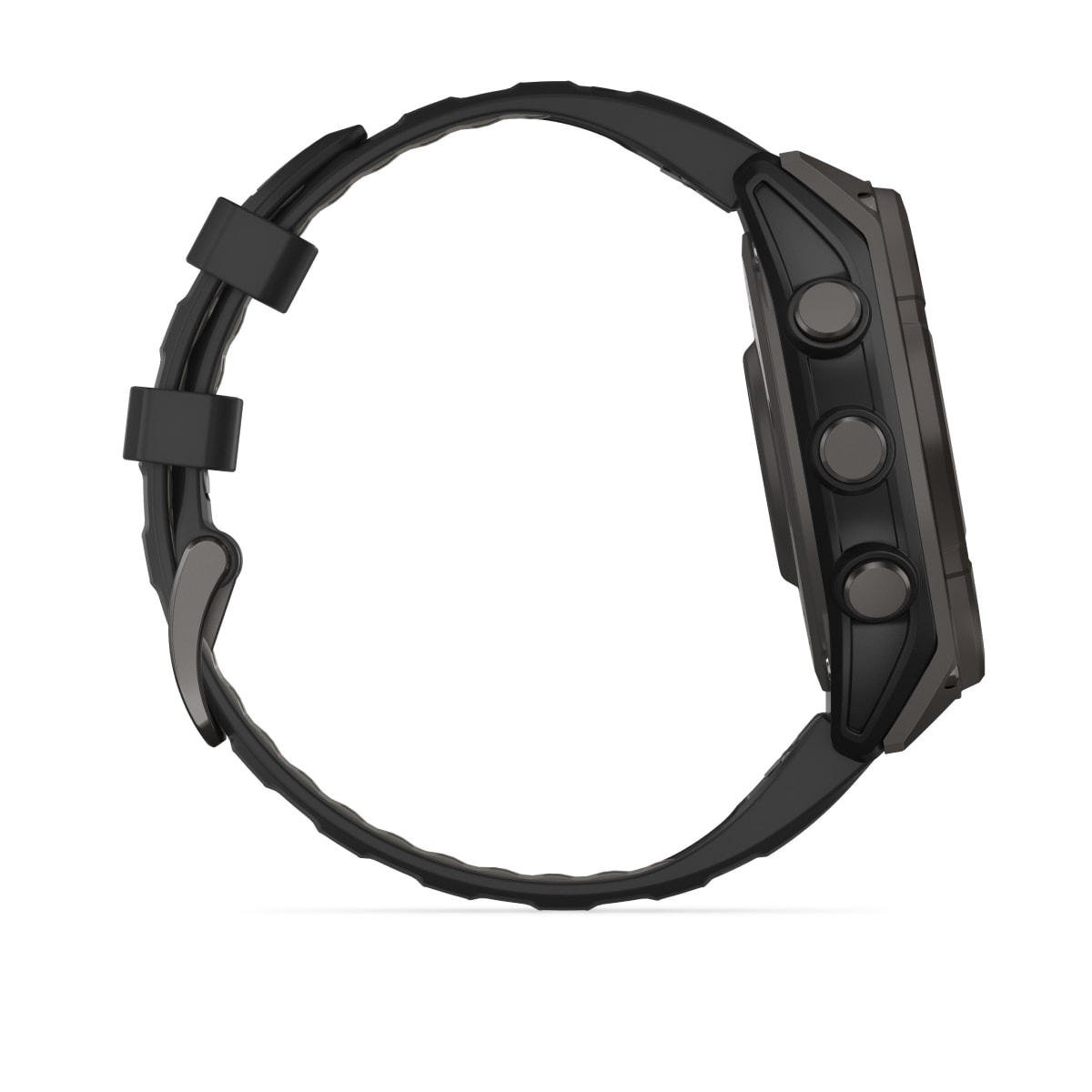 fēnix® 8 – 47 mm, Solar, Sapphire, Carbon Grey DLC-titanium med Svart/Pebble Grey silikonrem – Garmin