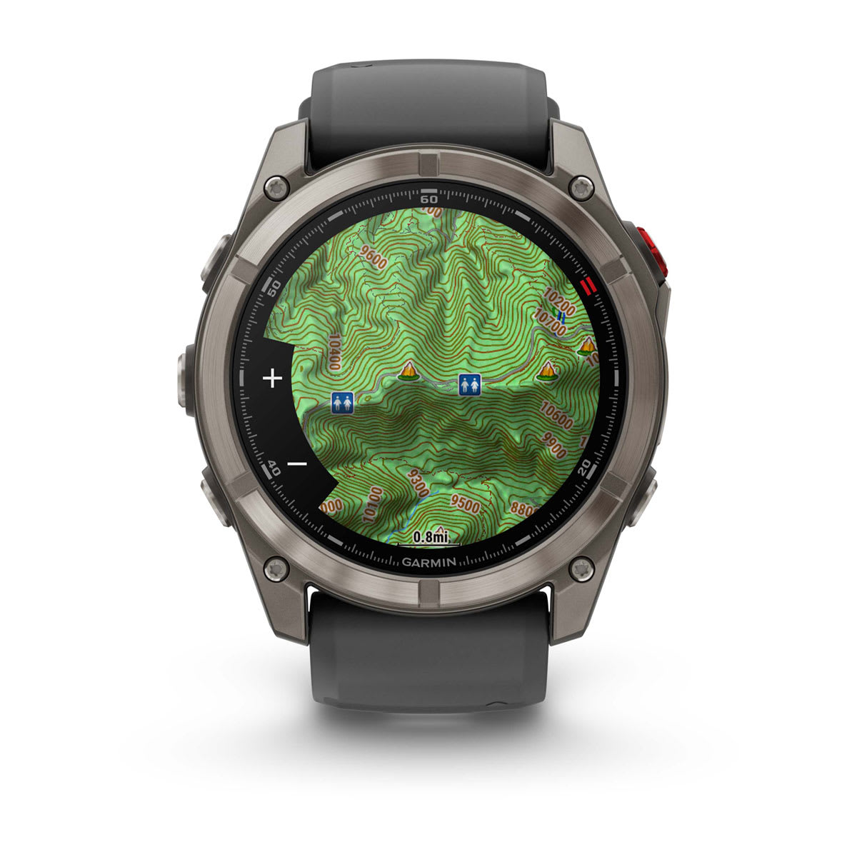 fēnix® 8 Pro – 51 mm, AMOLED, Sapphire, titan med silikonrem i Graphite/Svart – Garmin