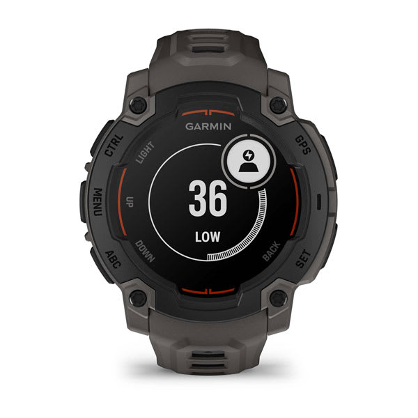 Instinct® E – 45 mm, Svart med Charcoal rem – Garmin