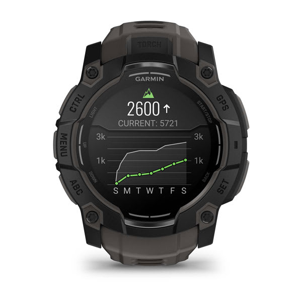 Instinct® 3 – 50 mm, AMOLED, Svart med Charcoal rem – Garmin
