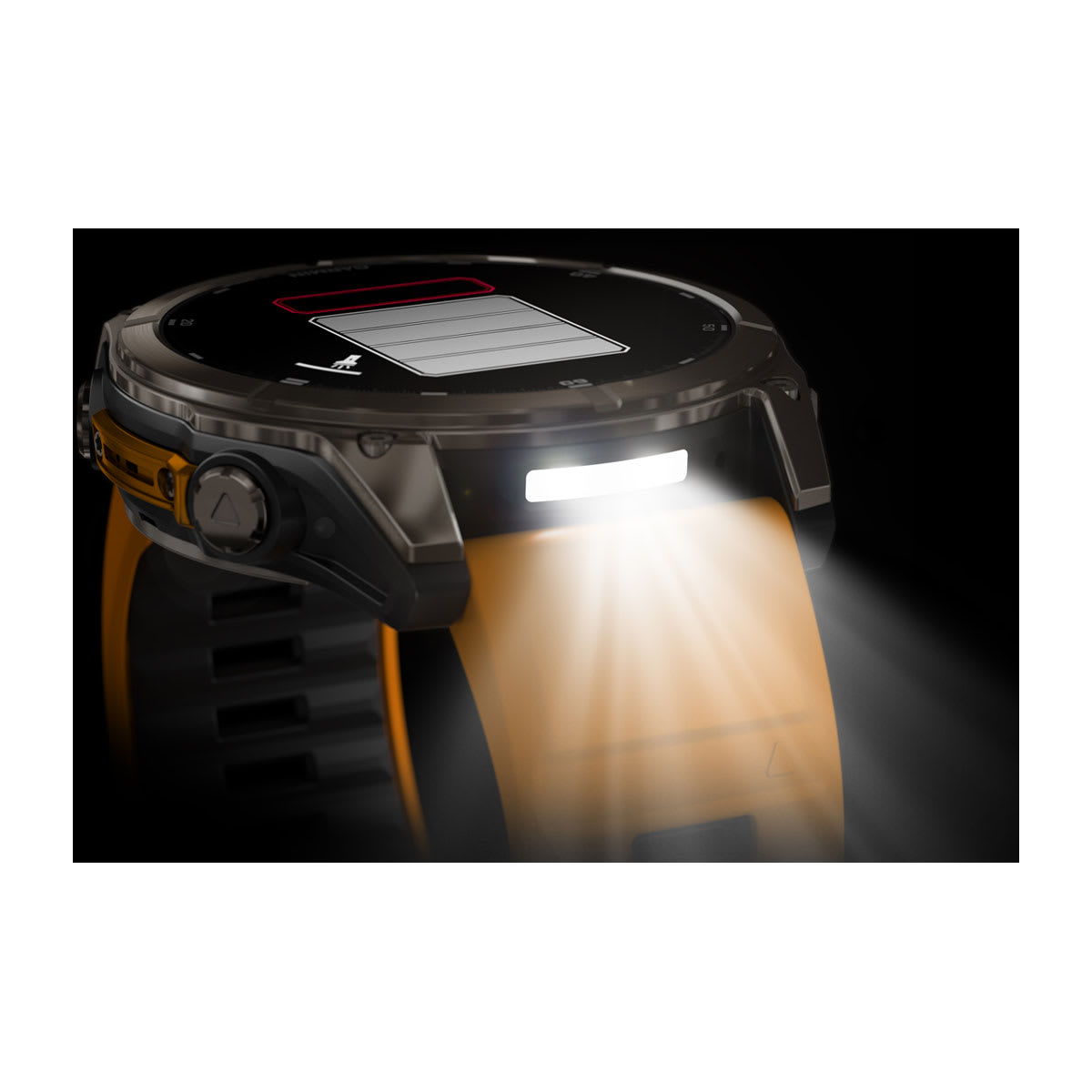 fēnix® 8 – 51 mm, AMOLED, Sapphire, Titanium med Spark Orange/Graphite silikonarmband – Garmin