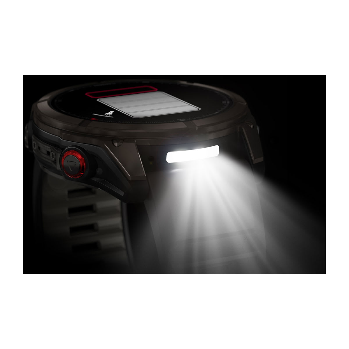 fēnix® 8 Pro – 51 mm, AMOLED, Sapphire, Carbon Grey DLC-titanium med Svart/Pebble Grey silikonarmband – Garmin