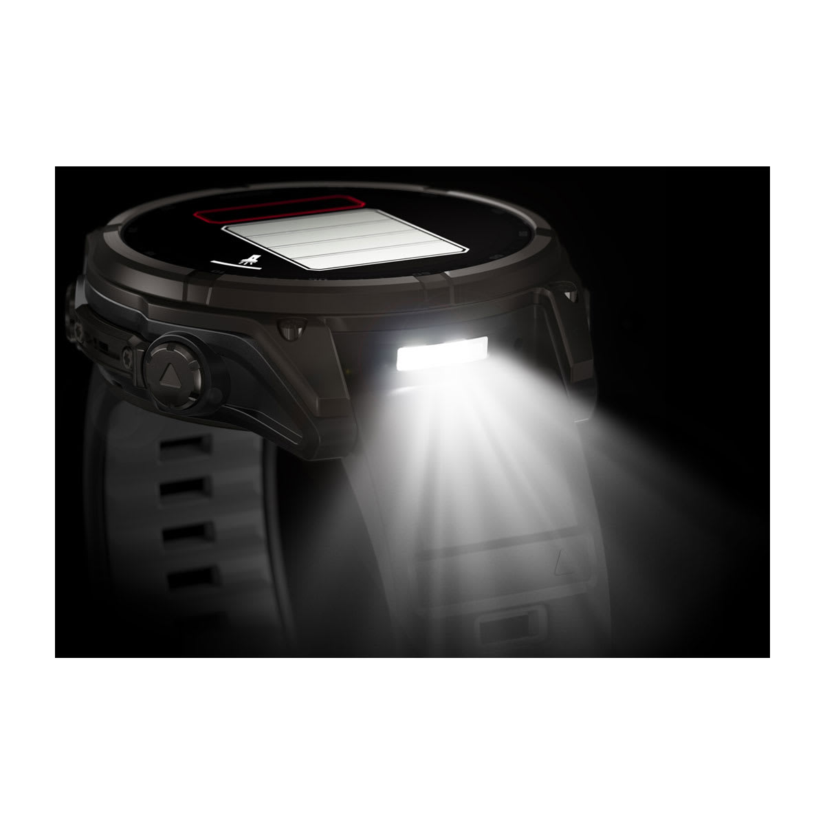 fēnix® 8 – 47 mm, Solar, Sapphire, Carbon Grey DLC-titanium med Svart/Pebble Grey silikonrem – Garmin