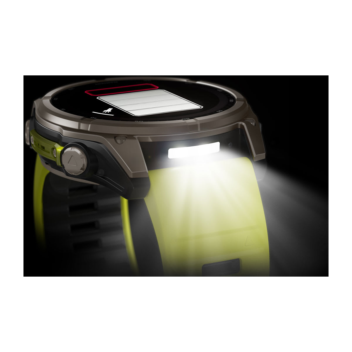 fēnix® 8 – 51 mm, Solar, Sapphire, Titanium med Amp Yellow/Graphite silikonrem – Garmin