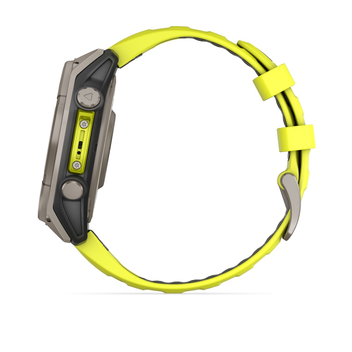 fēnix® 8 – 47 mm, Solar, Sapphire, Titanium med Amp Yellow/Graphite silikonarmband – Garmin