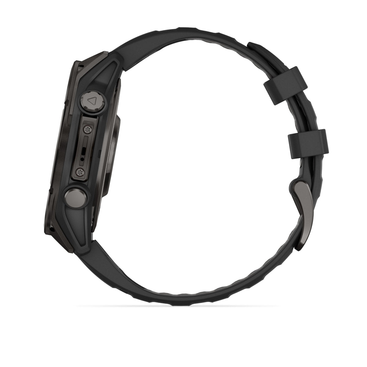 fēnix® 8 – 47 mm, AMOLED, Sapphire, Carbon Grey DLC-titanium med Svart/Pebble Grey silikonarmband – Garmin