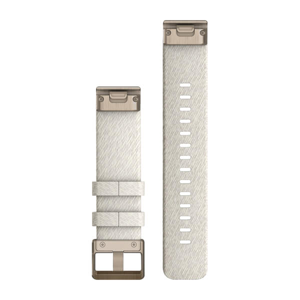 QuickFit® 20 klockarmband, Krämmelerad nylon, Cream Gold hårdvara – Garmin