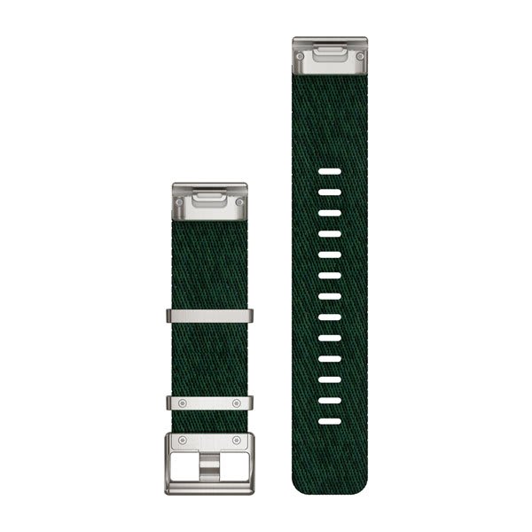 QuickFit® 22 klockarmband, Jacquardvävd nylonrem – Pine Green – Garmin