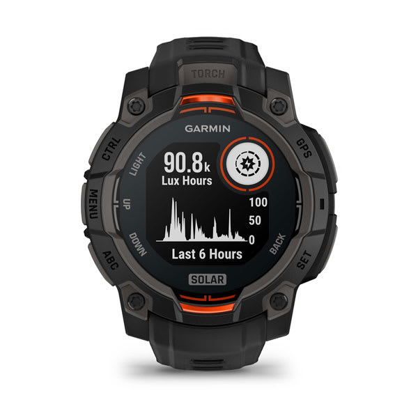 Instinct® 3 – 45 mm, Solar, Svart med Svart Rem – Garmin