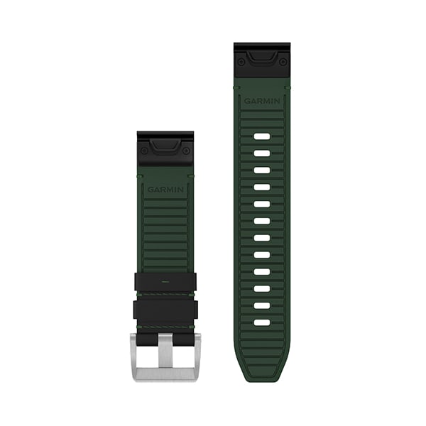 QuickFit® 22 Klockarmband, Läder/FKM Hybridarmband, Svart/Grön – Garmin