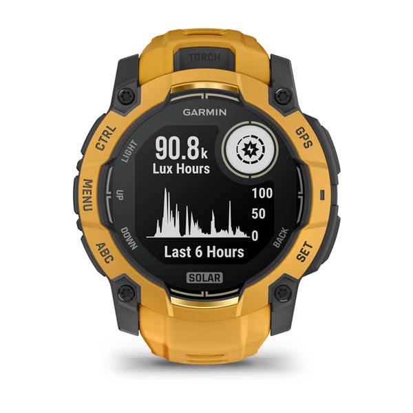 Instinct® 3 – 50 mm, Solar, Sunburst med Sunburst/Grey rem – Garmin