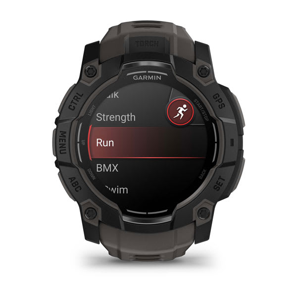 Instinct® 3 – 50 mm, AMOLED, Svart med Charcoal rem – Garmin