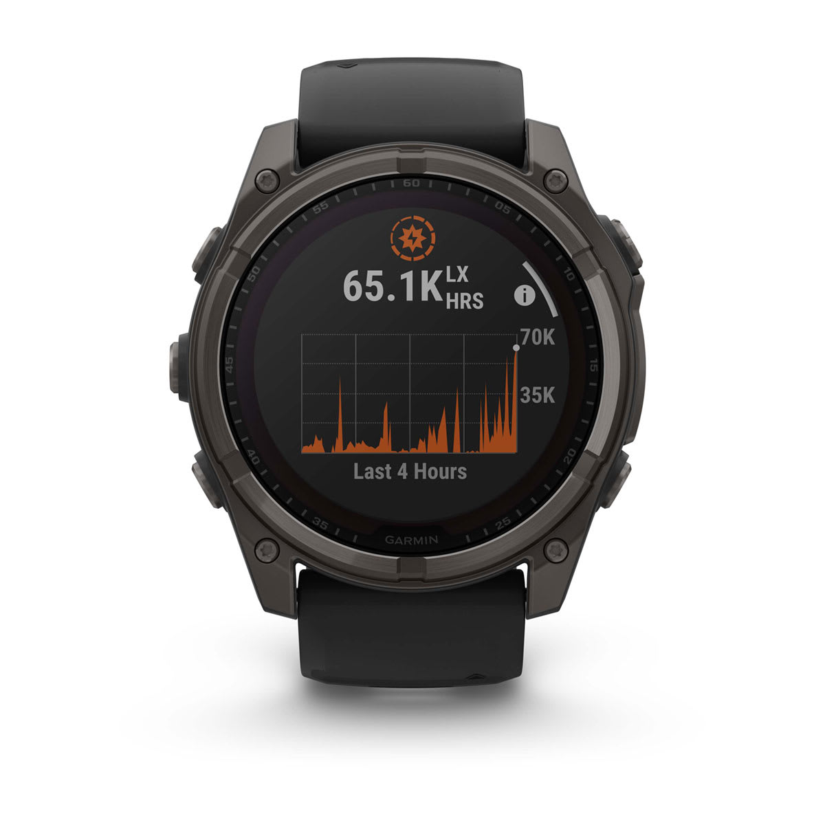 fēnix® 8 – 51 mm, Solar, Sapphire, Carbon Grey DLC-titanium med Svart/Pebble Grey silikonarmband – Garmin