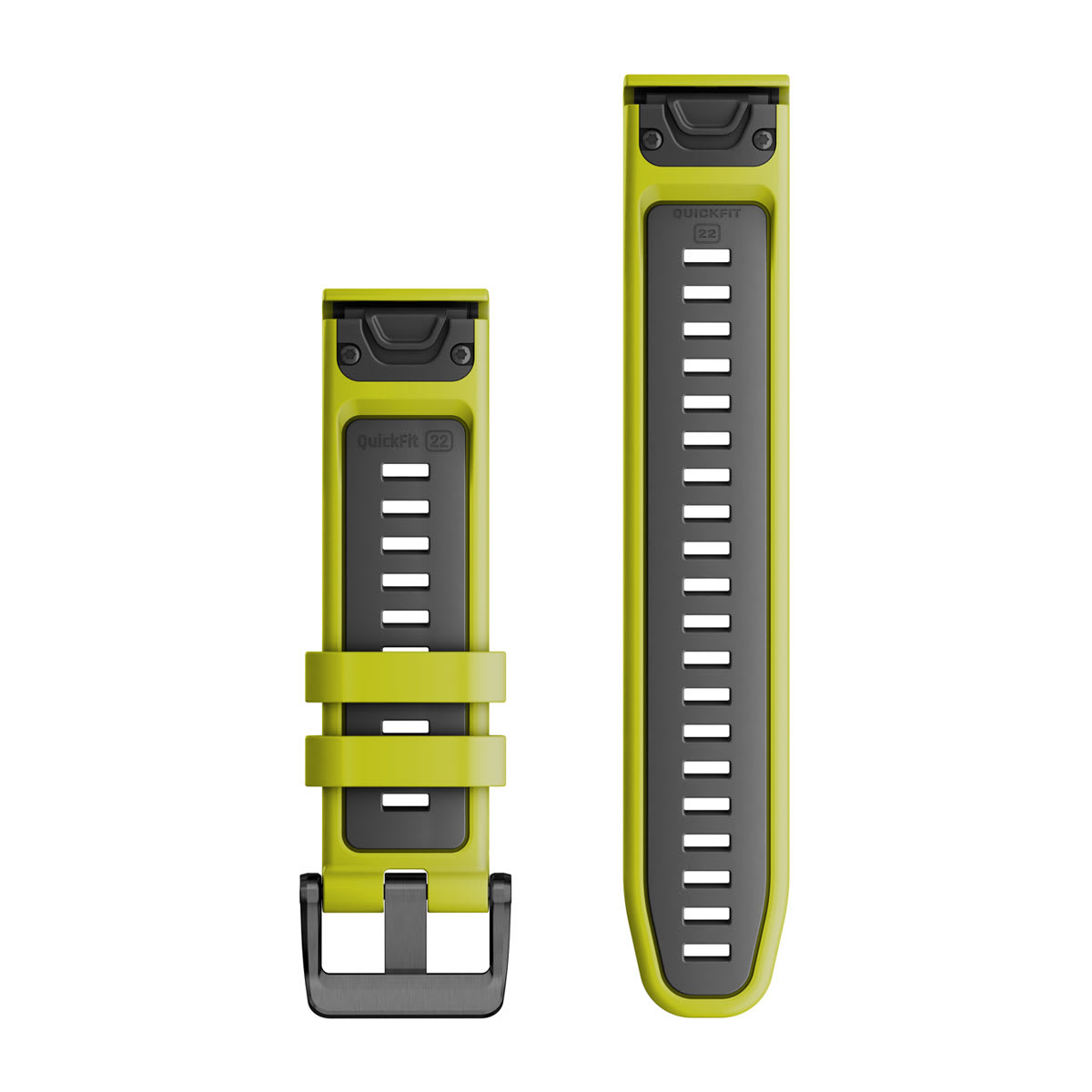 Quickfit 22 mm Armband, Electric Lime/Graphite Silikon – Garmin