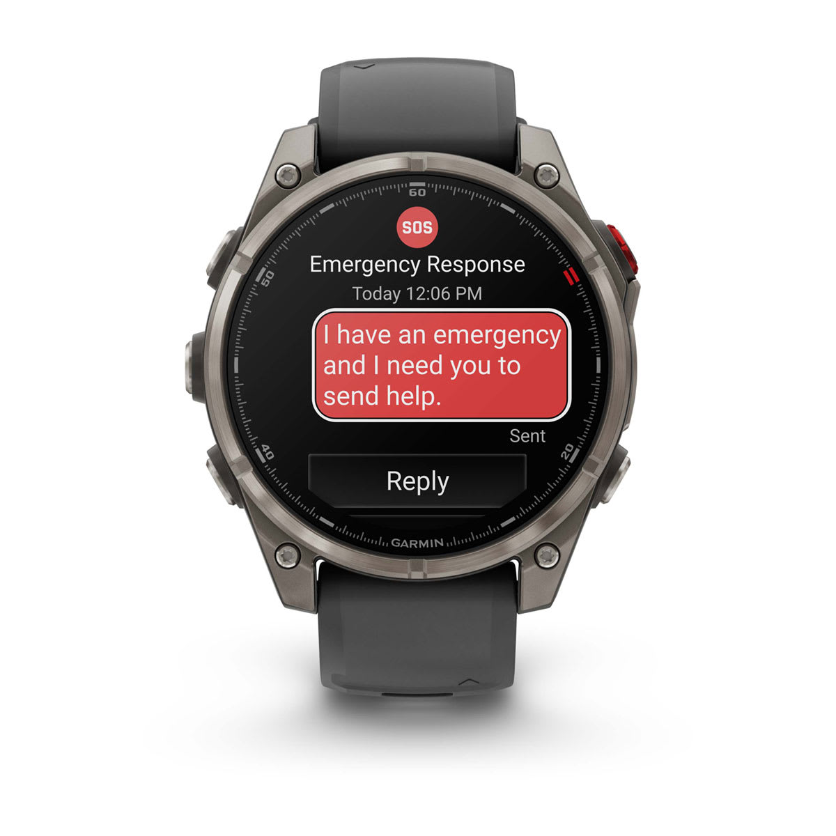 fēnix® 8 Pro – 47 mm, AMOLED, Sapphire, titan med silikonarmband i Graphite/Svart – Garmin