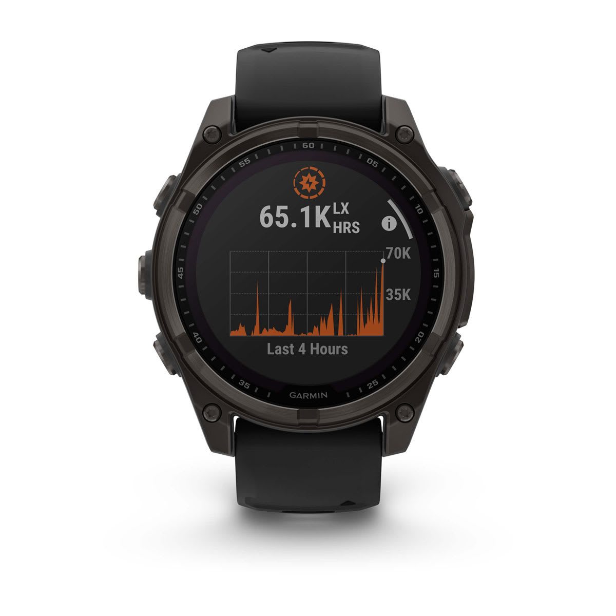 fēnix® 8 – 47 mm, Solar, Sapphire, Carbon Grey DLC-titanium med Svart/Pebble Grey silikonrem – Garmin