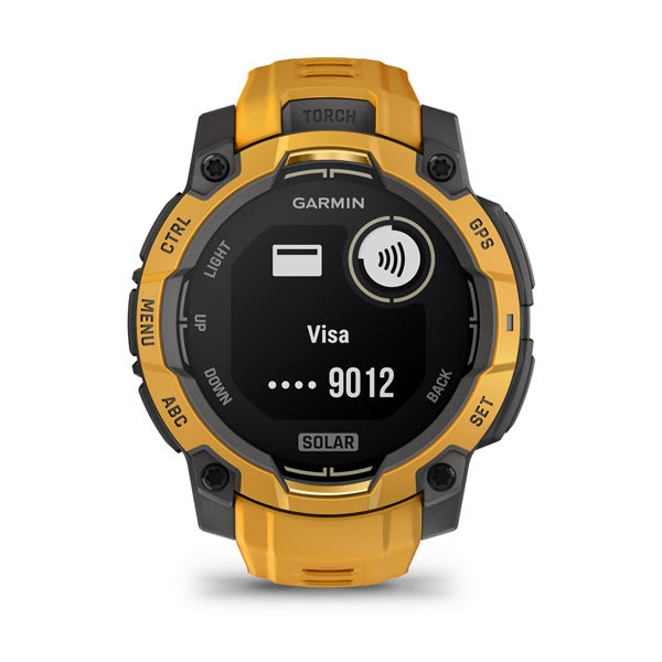 Instinct® 3 – 45 mm, Solar, Sunburst med Sunburst/Grå rem – Garmin