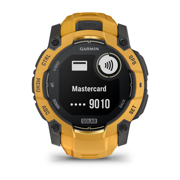 Instinct® 3 – 50 mm, Solar, Sunburst med Sunburst/Grey rem – Garmin