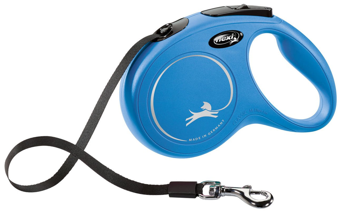 Hundlina kassett Flexi New Classic stl. M max. 15 kg, 5 m, blå