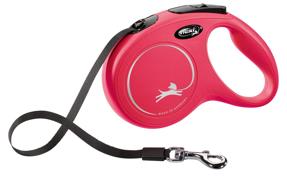 Hundlina kassett Flexi New Classic stl. M max. 15 kg, 5 m, röd