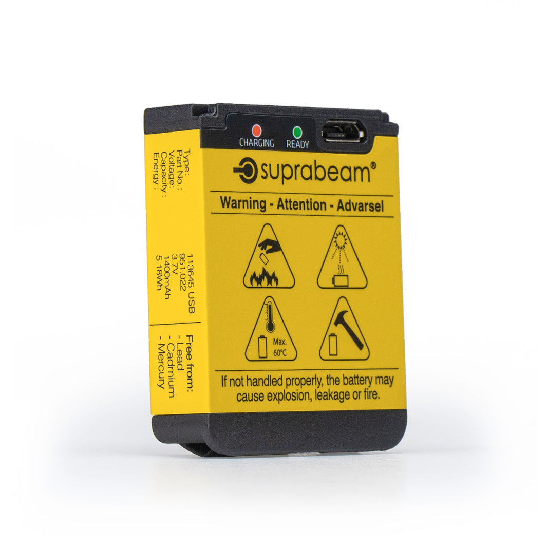 Li-Po-batteri 1'400 mAh med integrerad USB-laddning - Suprabeam