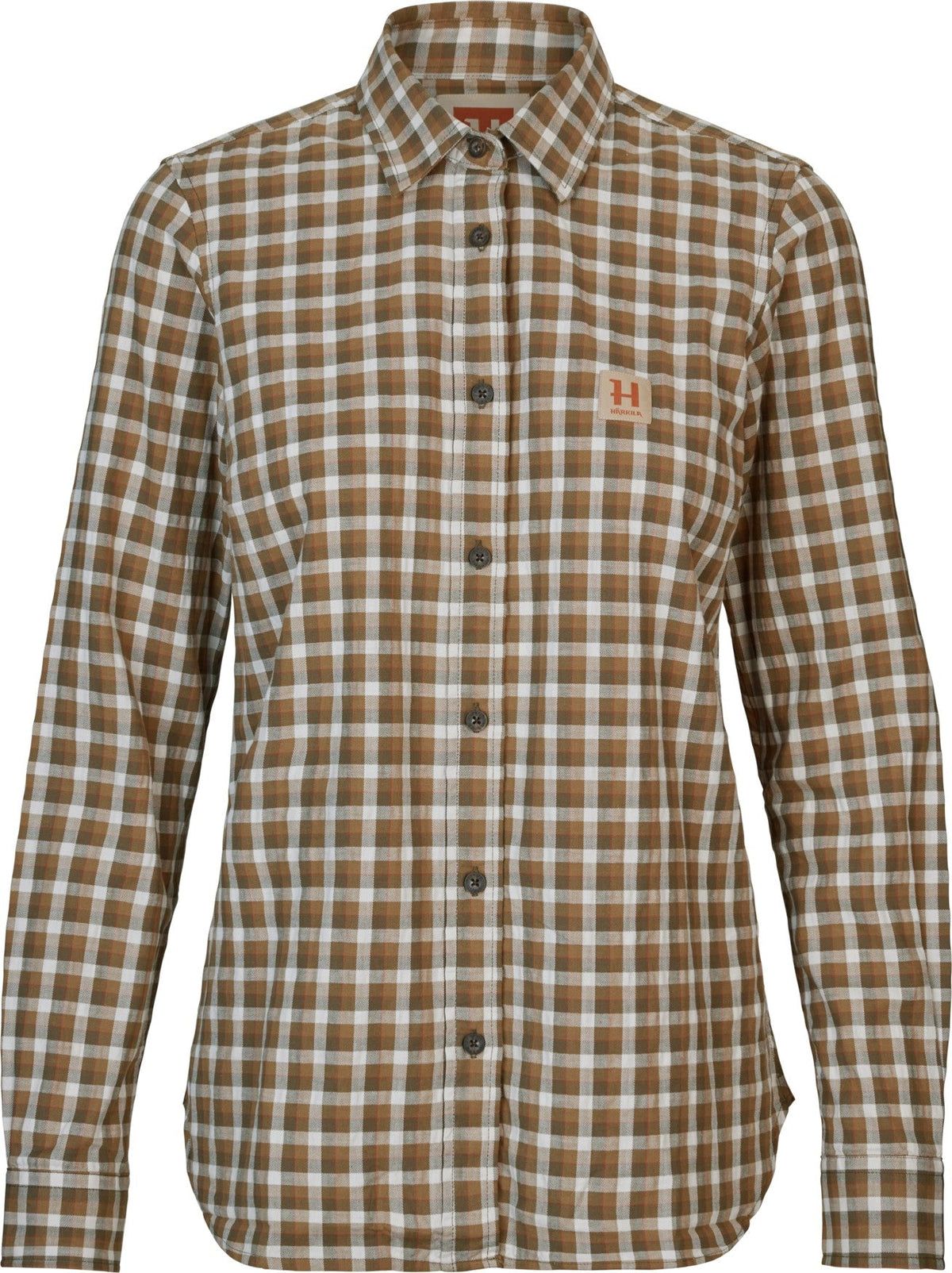 Fjäll L/S damsskjorta - Dark olive check - Härkila