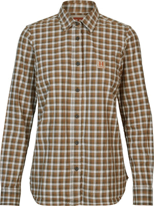 Fjäll L/S damsskjorta - Dark olive check - Härkila