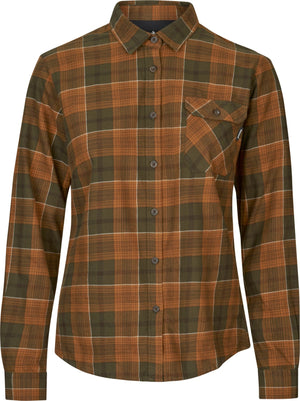Skye Flannel skjorta för kvinnor Grizzly Brown/Terracotta Check - Seeland