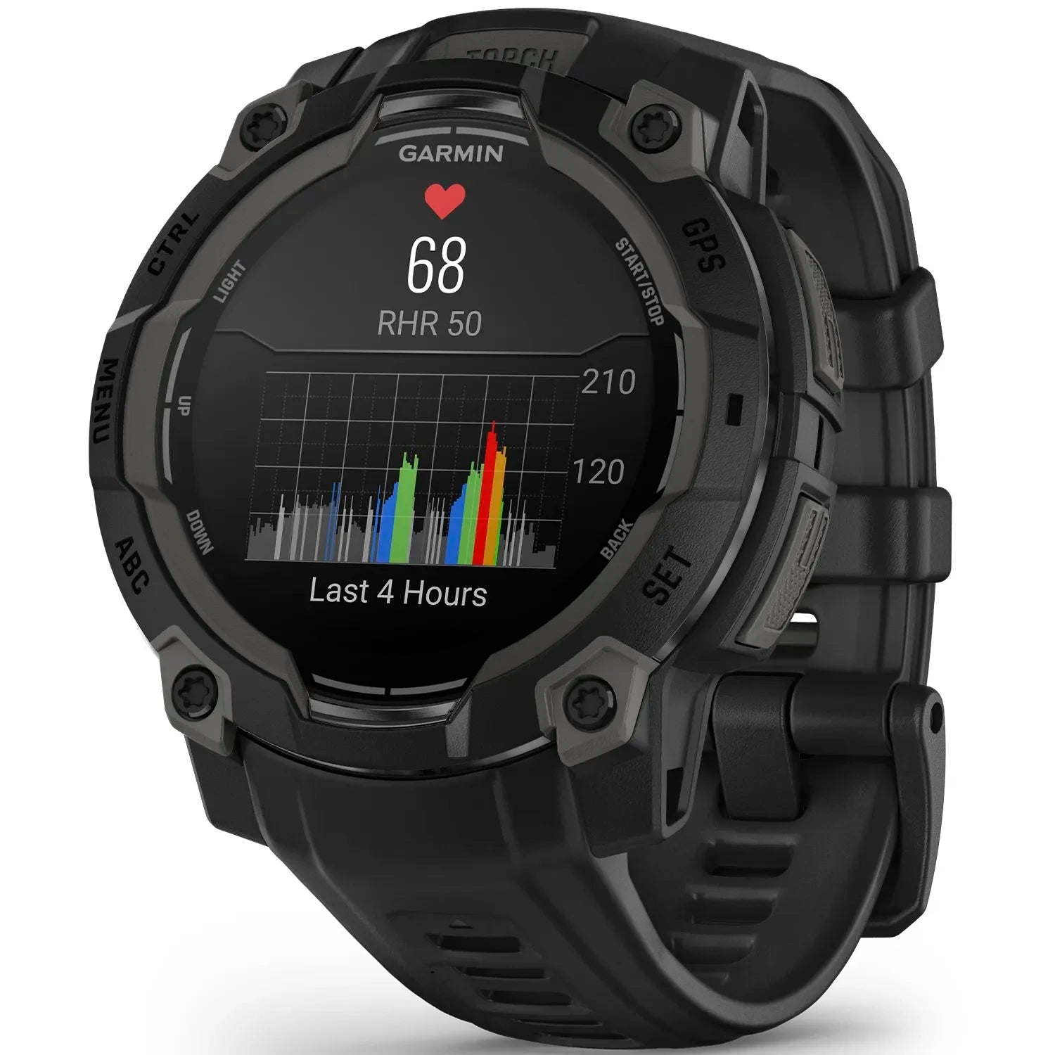 22 mm Armband (Instinct® 3 - 45 mm/Instinct Crossover AMOLED), Svart silikon med metallspänne – Garmin
