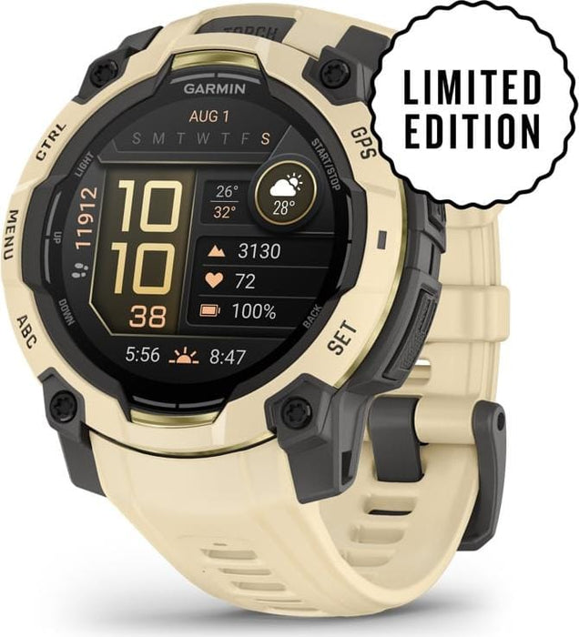 Instinct® 3 – 50 mm, Solar, Sunburst med Sunburst/Grey rem 3