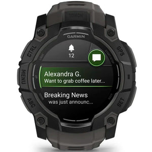 22 mm remme (Instinct® 3 - 45 mm/Instinct Crossover AMOLED), Sort silikone med metalspænde 3