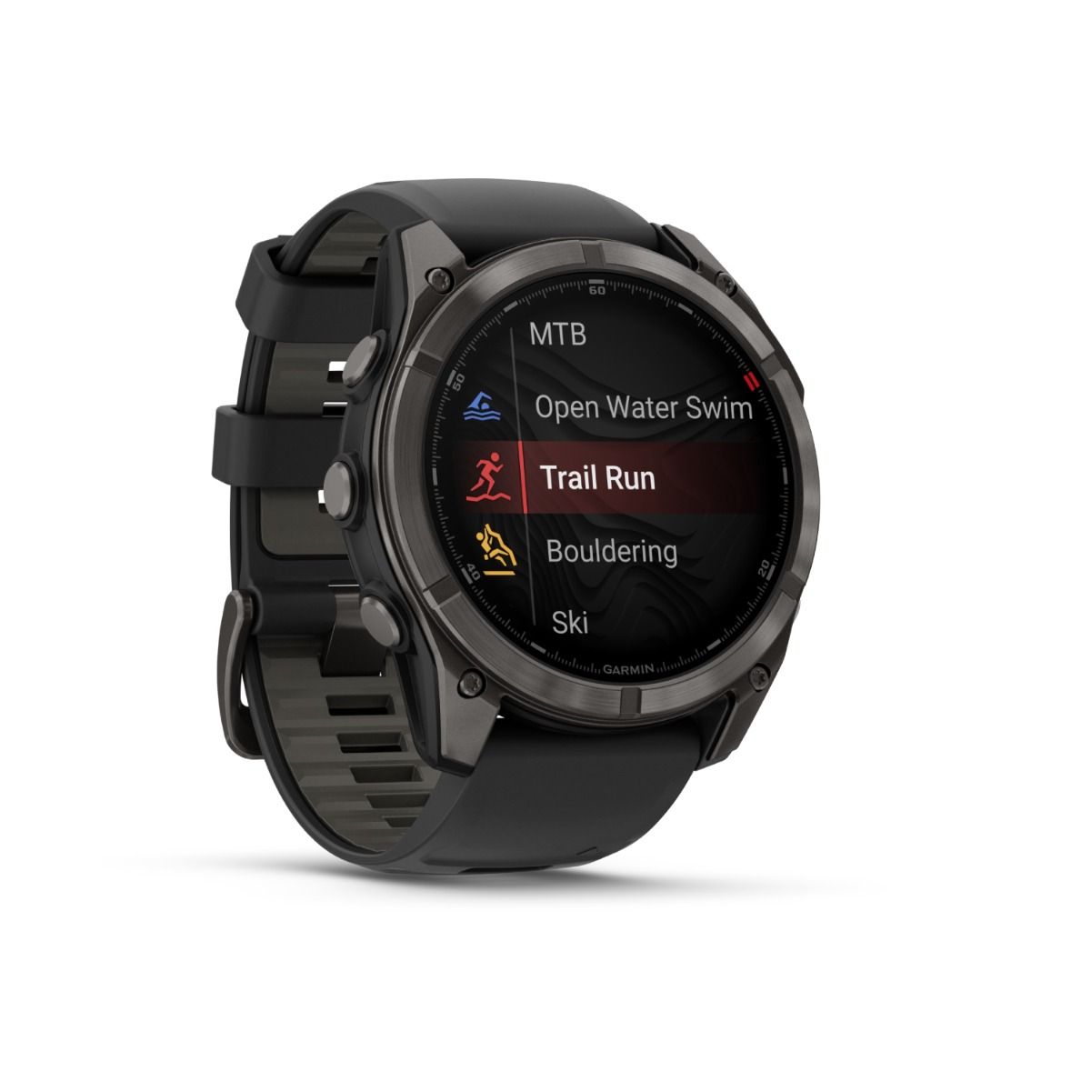 fēnix® 8 Pro – 51 mm, AMOLED, Sapphire, titan med silikonrem i Graphite/Svart – Garmin