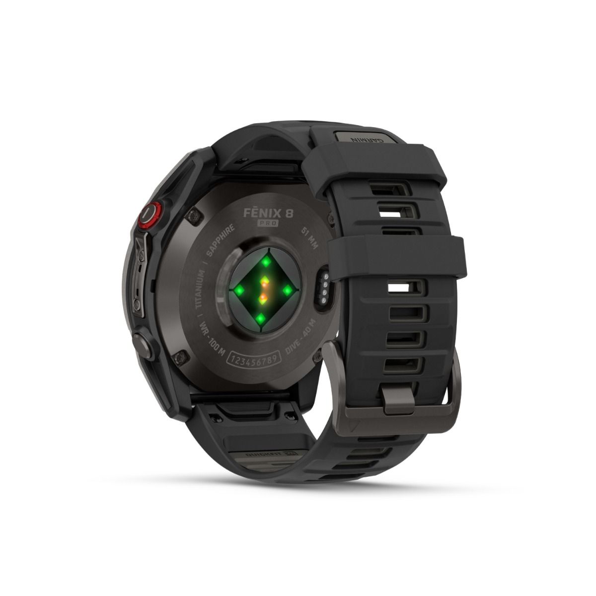 fēnix® 8 Pro – 51 mm, AMOLED, Sapphire, titan med silikonrem i Graphite/Svart – Garmin