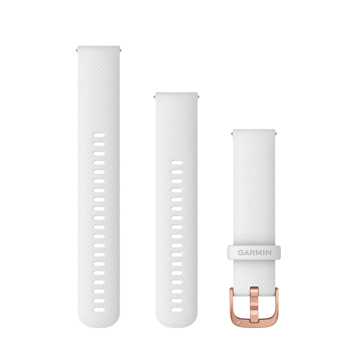 Quick Release remme (18 mm), Hvid, rosaguld hardware 2