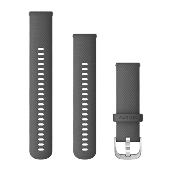 Quick Release remme (22 mm), Grå, sølv hardware 3