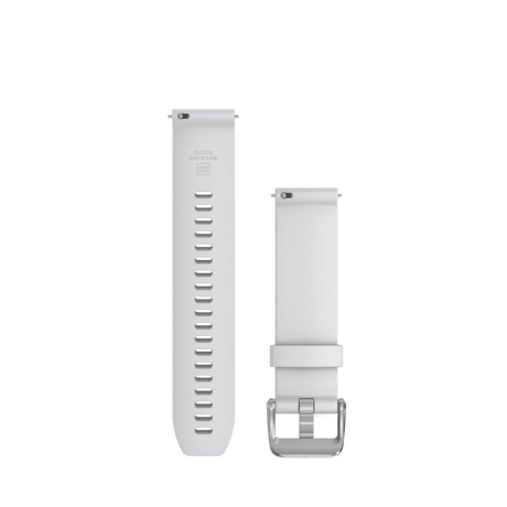 Quick Release remme (20 mm), Hvid, poleret sølv hardware 1