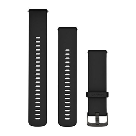 Quick Release-remme (22 mm), Sort med Slate Grey hardware 1